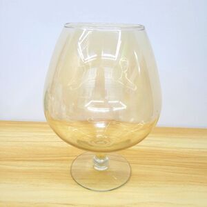 Vintage MCM Light Amber Empoli Italy Amber Art Glass Snifter